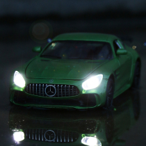 Mercedes-Benz AMG sports car model GTR alloy car model childrens sound and light return toy car simulation car model