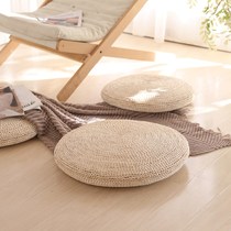 Straw futon cushion on the ground Japanese thick round tatami meditation worship Buddha meditation floating window grass mat