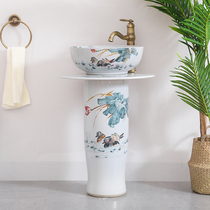 Homestay outdoor column washbasin outdoor floor-standing ceramic hand wash basin balcony courtyard toilet pool