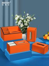 Drawer box Household living room bedroom creative cute multi-function coffee table remote control paper towel storage light luxury orange