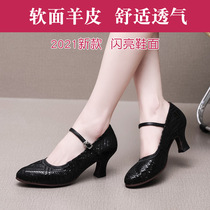 2021 new professional modern dance shoes womens high heel sheepskin National Standard Waltz tango ballroom dance womens shoes