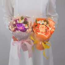 Natural air dried flower bouquet gift box Home decoration Living room bedroom ornaments with greeting cards Eternal flower DIY kit