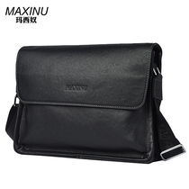 Head Layer Bull Leather Single Shoulder Bag Men Skew Satchel Bag Mens Leather Bag Leather Bag Retro Business Briefcase Dad