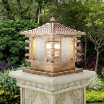 Kai Beautiful Column Head Lamp Solar Led Outdoor Waterproof Patio Large Doorway Villa Pillar Lamp Eurostyle Antique Dew