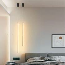 Union pole minimalist headboard chandelier Nordic living room background wall hanging line lamp modern minimalist restaurant light bedroom headboard small