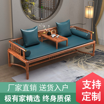 New style ebony wood Arhat bed New Chinese style small apartment custom solid wood elm Chinese style black walnut tea table and chair combination