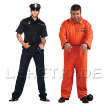Halloween dance costume COS prisoner suit Police Uniform Child adult prison uniform performance costume