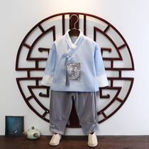 Hanfu Boy China Wind couchered baby Spring and autumn money Tang fit two sets of childrens thin children acting out suit
