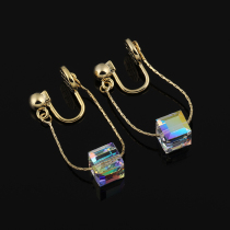 Simple high-grade sugar crystal tassel earrings earrings earrings new moisture light luxury mosquito coil ear clip without ear hole