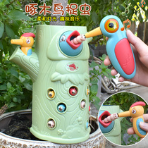 Childrens puzzle to eat insects Woodpecker toys 1-3 years old baby early education sound and light magnetic fishing toys