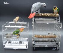 Parrot portable cage acrylic bird cage exquisite gray parrot macaar macados thick take-out portable cage