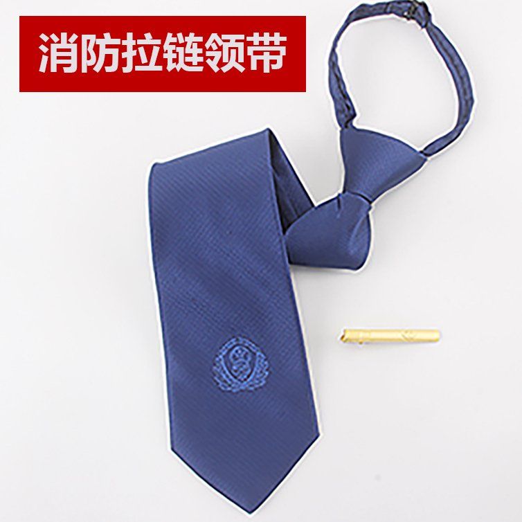 New Firefighting Tie Fire Blue Standard Tie Full time Deep Blue Tie Collar Clip Firefighting Blue Tie
