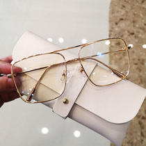 Zeng Kenni same glasses female makeup artifact ins wind round face big face thin myopia male generous frame glasses frame