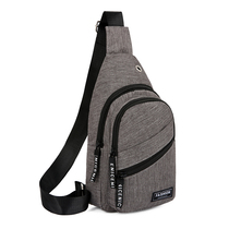 Canvas chest bag mens 2021 new one-shoulder messenger bag multi-layer small backpack mens chest bag takeaway bag business bag