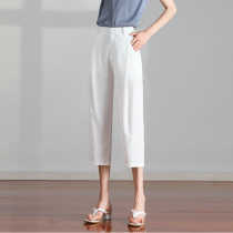 Original design 2021 original design loose thin Tencel casual pants womens summer multi-color age-reducing thin section seven points