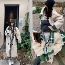 Zeng Xiaoxian Women's Lamb Fleece Coat Women's Fall Winter Joker Korean Loose Medium and Long Thickened False Two Coats