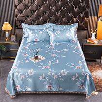 Summer ice silk mat three-piece set washable foldable bed sheets nude sleep cool air conditioning soft mat home