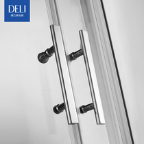 Deli shower room overall simple stainless steel sliding door shower room custom arc fan glass push and pull bathroom C9