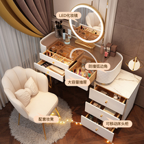 Dressing table new light luxury Nordic bedroom modern simple rock board makeup table feel small apartment storage cabinet integrated table