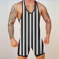 Badiace mens vertical stripe one-piece wrestling suit vertical markings one-piece weightlifting suit tights one-piece swimsuit