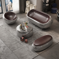 Office Industrial Wind Leather Art Sofa Personality Anomalous Composition Bar Ktv Metal Retro Rivet Creative Furniture