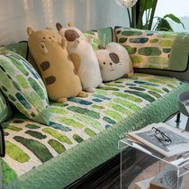 Summer cool Ice Silk Sofa Cushion Tian Garden Little Fresh Cool Mat anti-slip cool Skin Sweaty Sofa Towels Cover Hood