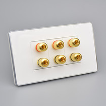 120 type 6-head audio panel socket terminal post Surround audio speaker interface amplifier audio adapter speaker plug