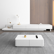 TV cabinet coffee table combination modern simple small apartment Nordic living room Italian minimalist TV cabinet telescopic floor cabinet