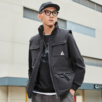 Pike Down Cotton Waistcoat Jacket Man 2022 Winter Black Brown Tide Series Functioning Waistcoat Running Windproof Vest