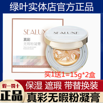 Green Leaf Shinoise Genuine Color No Time Powder Gel Lasting flawless Bright Complexion Moisturizing Nourishing Air Cushion CC Cream