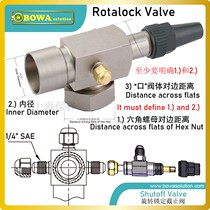 Rotary locking valves are widely used at the inlet and outlet ends of various types of refrigerant reservoirs to facilitate rapid welding and access.