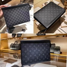 Купить мужскую сумку LV Louis Vuitton Voyage Black Ladge сумку для мытья цветов, молнию, сумку для рук среднего размера m61692