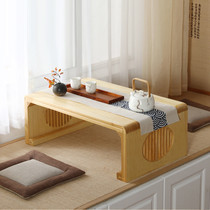 Solid Wood tatami table floating window small coffee table Kang table home Japanese tea table balcony low table sitting ground Chinese school table