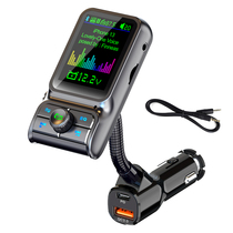 Bluetooth car MP3 player music display fm transmitter AUX Bluetooth receives U disk playback atmosphere lights new