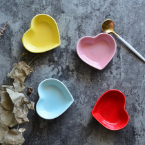 Ceramic sauce plate pudding small Bowl high temperature resistant material plate heart baking mold mini love plate