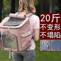 Cat bag for outdoor portable double shoulder canvas large capacity two 20 catties portable pet backpack dog cat with bag