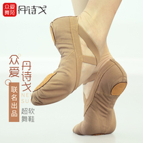 Danshi Ge love dance shoes womens soft bottom micro-elastic cloth free tie-up teacher Cat Claw Chinese ballet gymnastics shoes