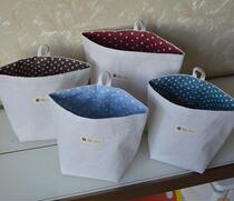 Buy two get one sail cloth small hanging pocket Wall desktop storage bag kindergarten toilet paper hanging bag Fabric mobile phone hanging bag