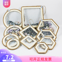 Kindergarten air hanging ring creation decorative material hemp rope mesh hanging ornaments Mori pastoral wood board Wall Wall Wall decoration