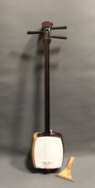 Second-hand good Japanese return small leaf red sandalwood shamisen A12