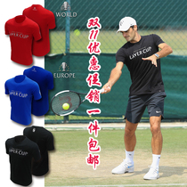 Federer 2018 Wimbledon warm-up Lavor Cup short sleeve increased world group European group color 4XL size womens clothing