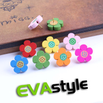 5 people Air wood color plum blossom log pushpins cute decorative Cork photos can nail wall Big Head Cartoon