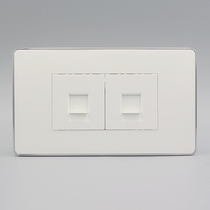 Silver edge 118 type two bit six network information panel 2 network cable module dual port CAT6 Gigabit computer socket