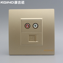 Conjino Champagne Gold 86 Type Computer Audio Socket Golden Network Network Broadband Port AV Lotus Audio Panel
