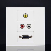 Type 86 three-digit VGA straight-plug audio and video welding-Free Socket panel multimedia weak current wall socket panel