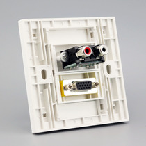 86 type VGA monitor audio socket panel VGA straight plug red and white AV audio straight plug wall plug switch socket