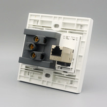 Type 86 wall socket five-hole power supply with shielding type six through network panel two or three Plug Power network socket