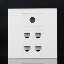 Type 86 2 network 2 telephone TV TV socket panel Dual computer network cable Dual telephone single TV