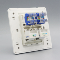 Type 86 four-port wall panel 2 CAT6 class 6 gigabit network plus 2 CAT3 voice phone socket panel