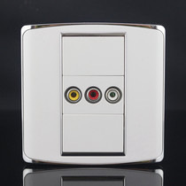 Type 86 one three-hole audio and video welding-Free Socket panel red yellow and white RCA three-hole AV panel color difference panel